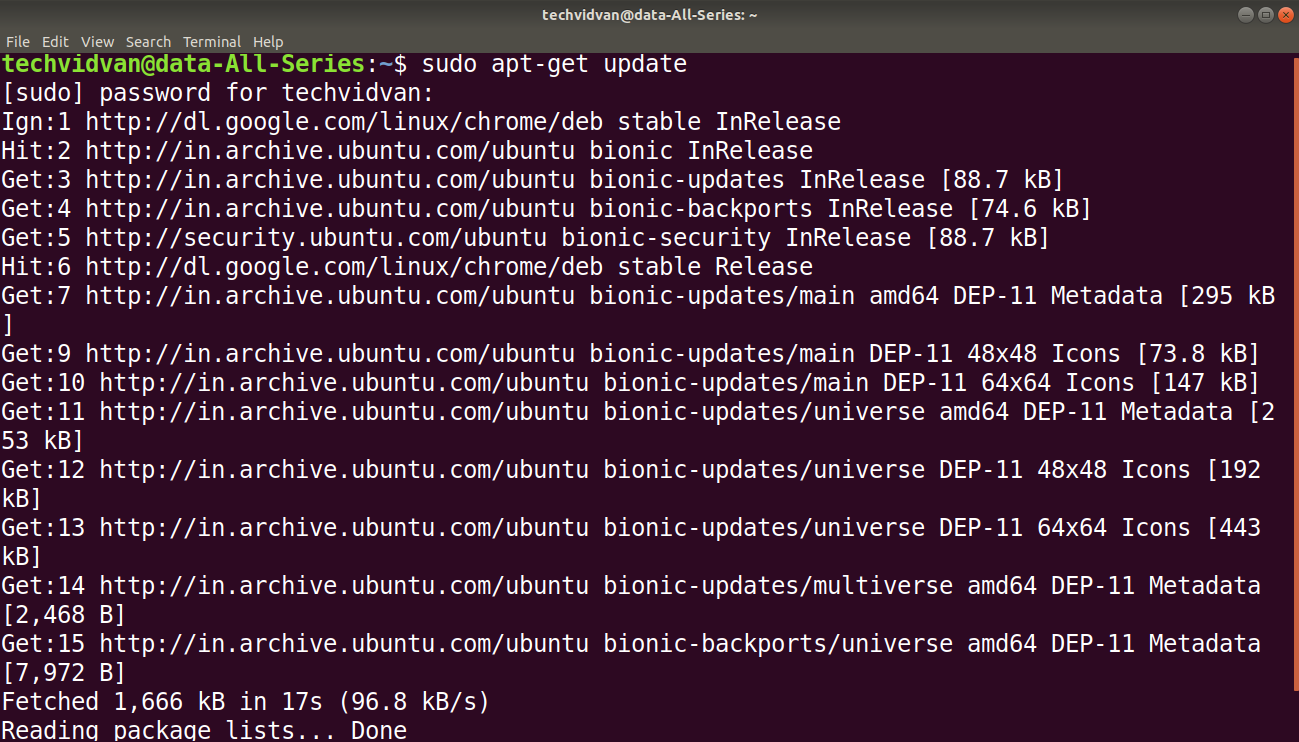 sudo apt install upgrade