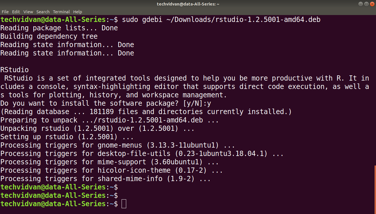rstudio for linux
