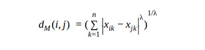 Minkowski distance formula - R statistics