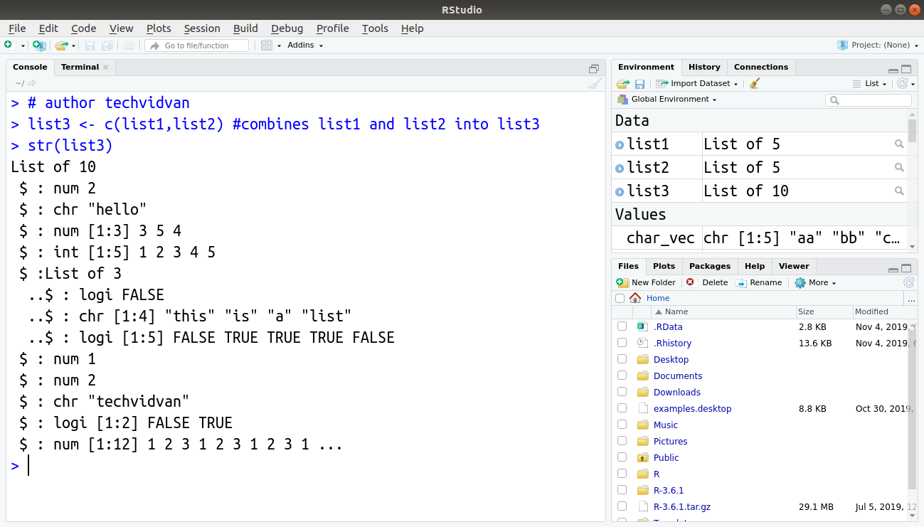 list assignment in r