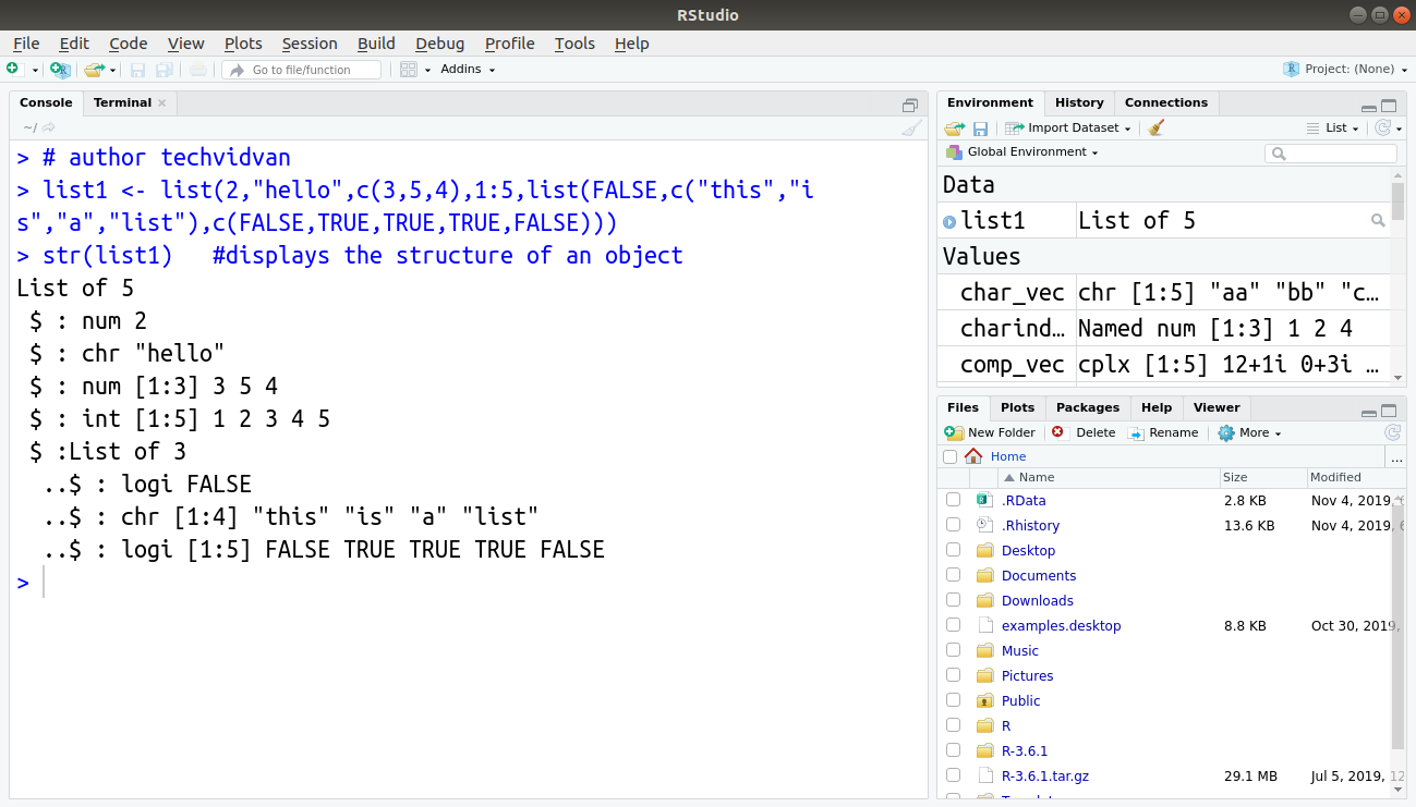 R List - How to create, index and manipulate list components - TechVidvan