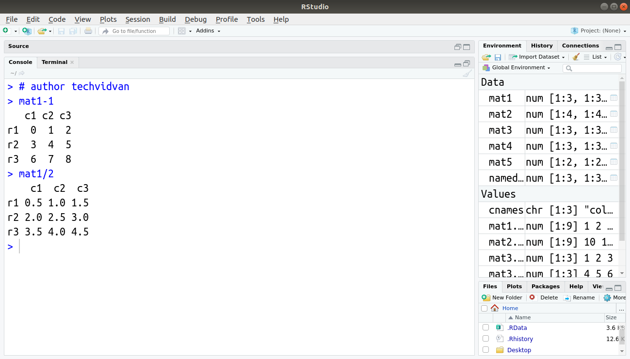 divide a matrix by a vector matlab