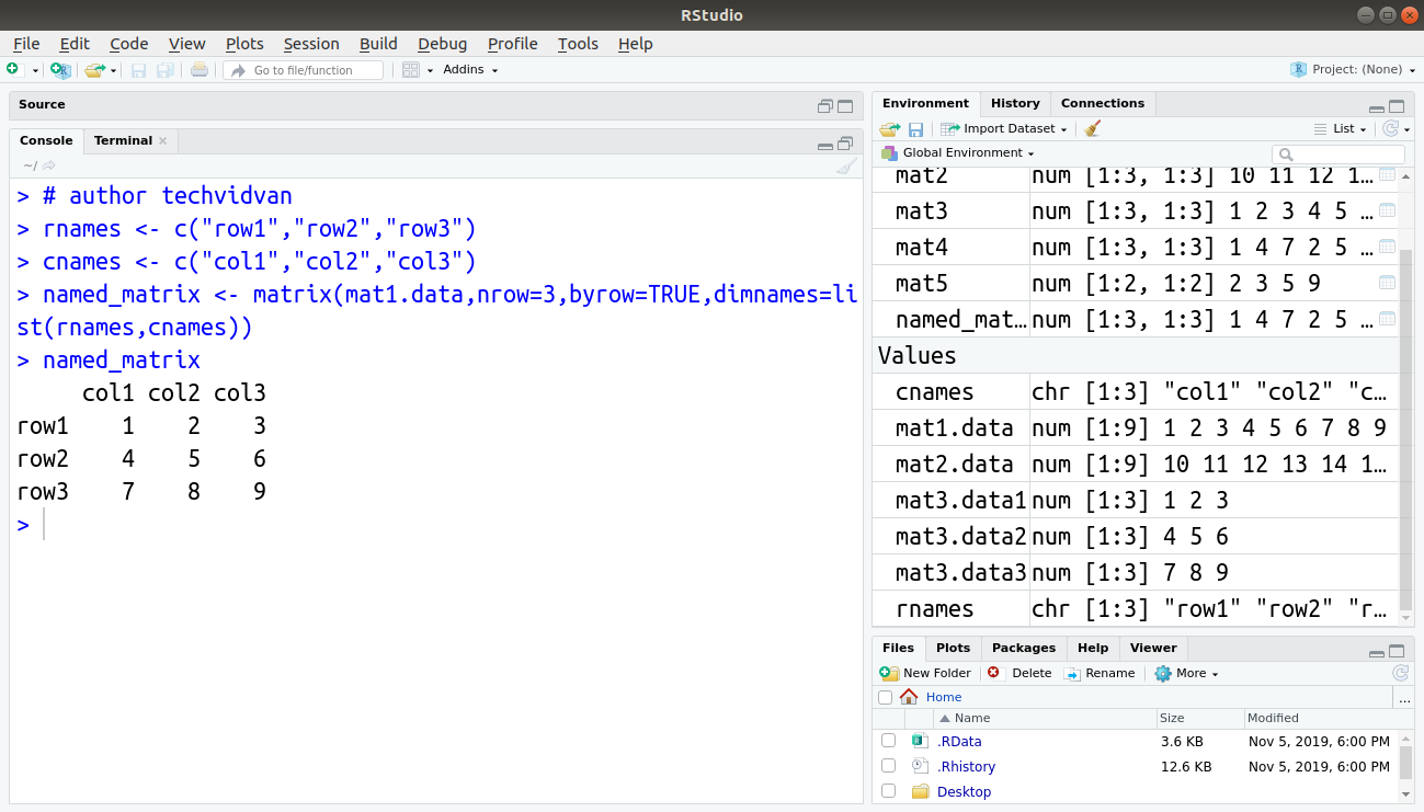 R Matrix How to create name and modify matrices in R TechVidvan