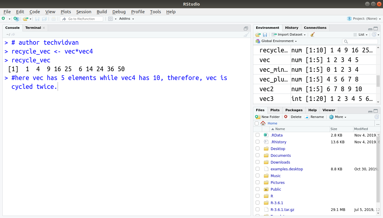 vector assignment in r