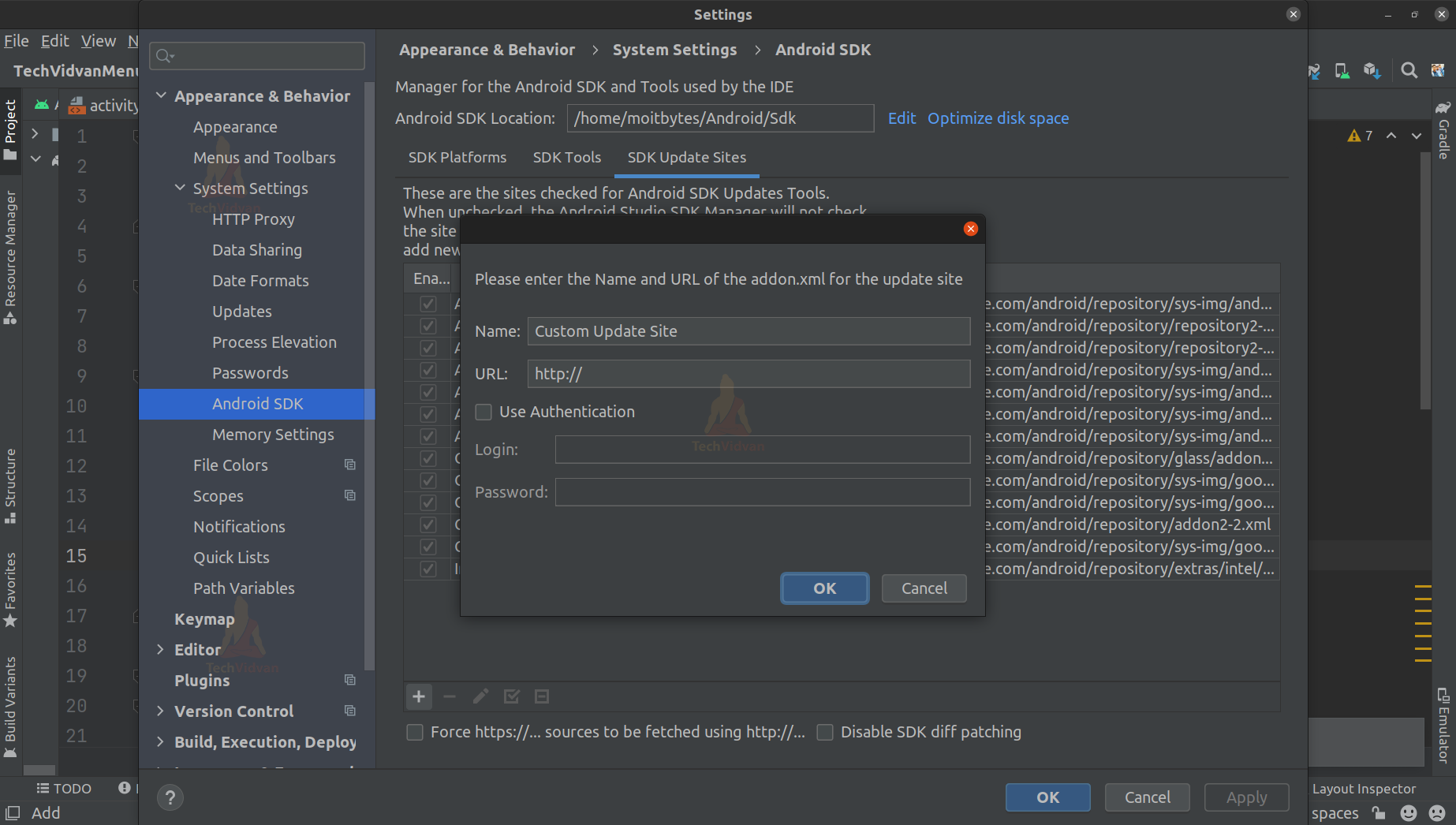 Android SDK Manager TechVidvan